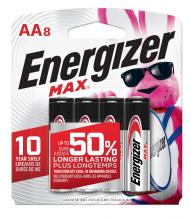 Energizer E91MP-8 - Energizer MAX AA Batteries (8 Pack), Double A Alkaline Batteries