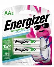 Energizer NH15BP-2 - Energizer Power Plus Rechargeable AA Batteries (2 Pack), Double A Batteries