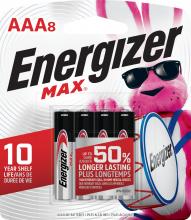 Energizer E92MP-8 - Energizer MAX AAA Batteries (8 Pack), Triple A Alkaline Batteries