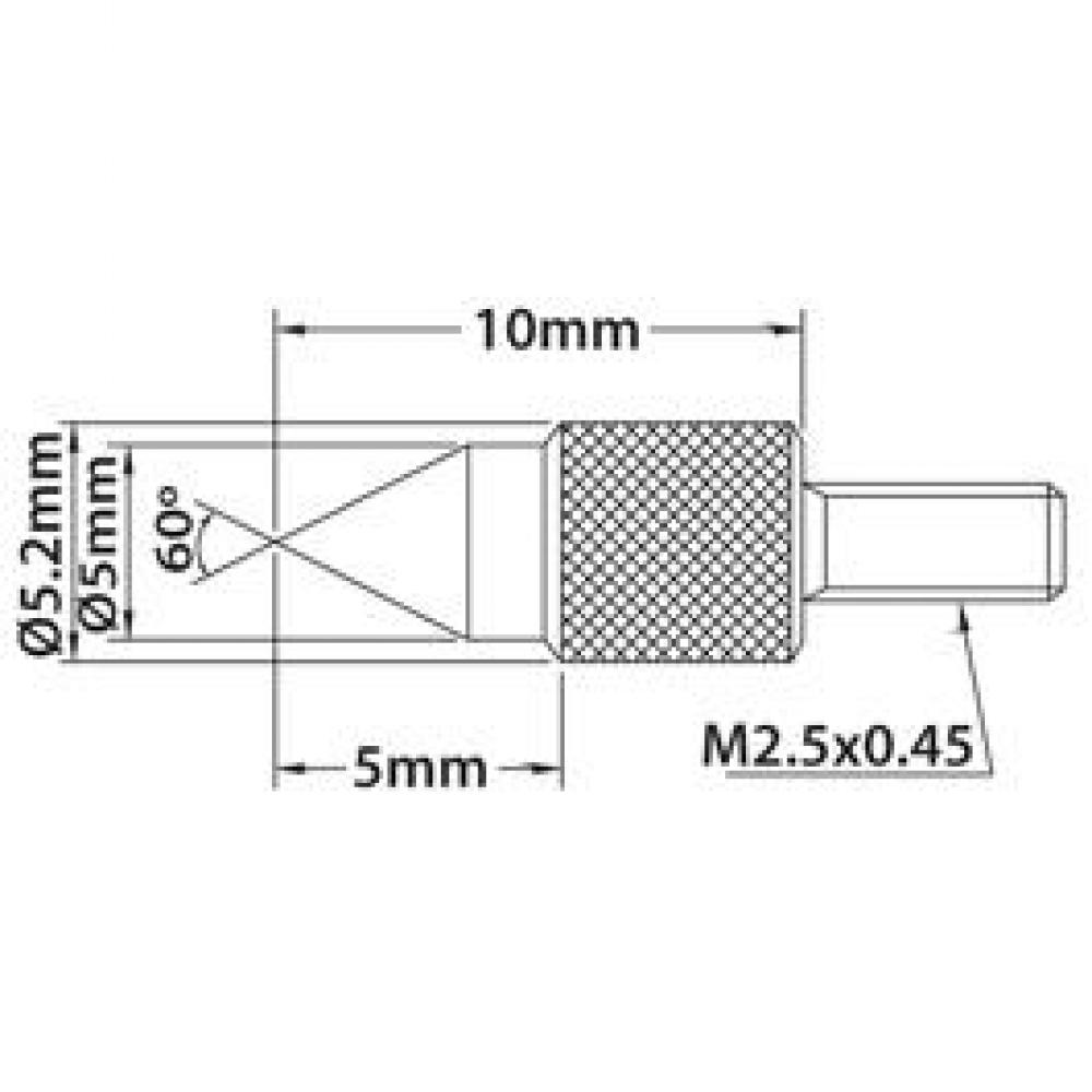 CONICAL POINTS STEEL TIP ANGLE 60 10MM M2.5X0.45 FOR METRIC DIAL INDICATORS<span class=' ItemWarning' style='display:block;'>Item is usually in stock, but we&#39;ll be in touch if there&#39;s a problem<br /></span>