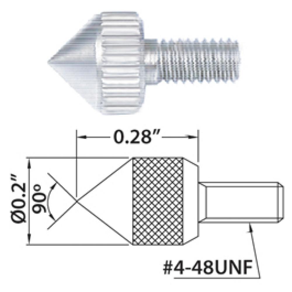 CONICAL POINTS STEEL TIP ANGLE 90 7.14MM 4-48UNF FOR INCH DIAL INDICATORS<span class=' ItemWarning' style='display:block;'>Item is usually in stock, but we&#39;ll be in touch if there&#39;s a problem<br /></span>