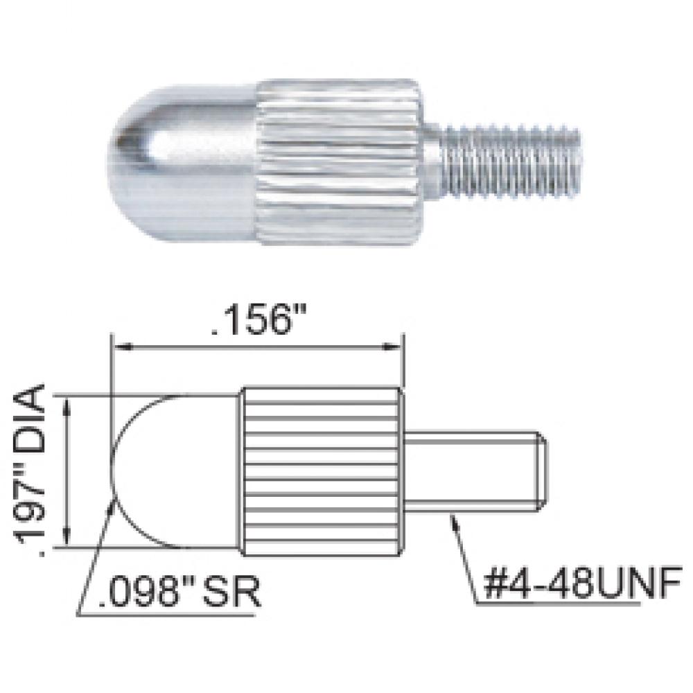 SHELL TYPE POINTS L: 3.97MM 4-48UNF FOR INCH DIAL INDICATORS<span class=' ItemWarning' style='display:block;'>Item is usually in stock, but we&#39;ll be in touch if there&#39;s a problem<br /></span>