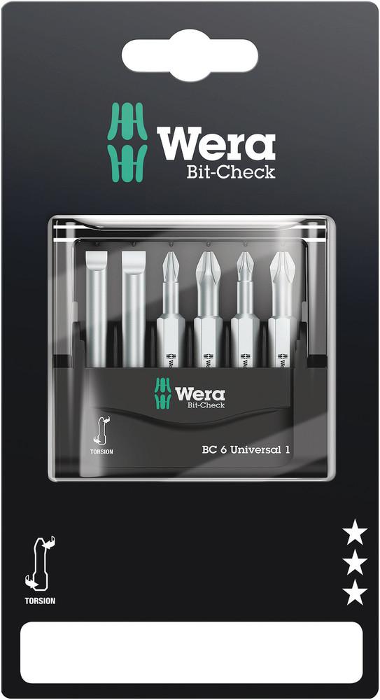 BIT-CHECK 6 UNIVERSAL 1 SB BITS FOR SLOTTED/PH/PZ SCREWS<span class=' ItemWarning' style='display:block;'>Item is usually in stock, but we&#39;ll be in touch if there&#39;s a problem<br /></span>