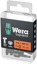 Wera Tools 05057631001 - 868/1 IMP DC # 2 X 25 MM BITS FOR SQUARE SOCKET HEAD SCREW, IMPACT (1 Pack = 10pcs)