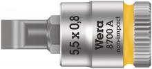 Wera Tools 05003320001 - 8700 A FL Zyklop bit socket with 1/4" drive, FL 0,8 x 5,5 x 28 mm