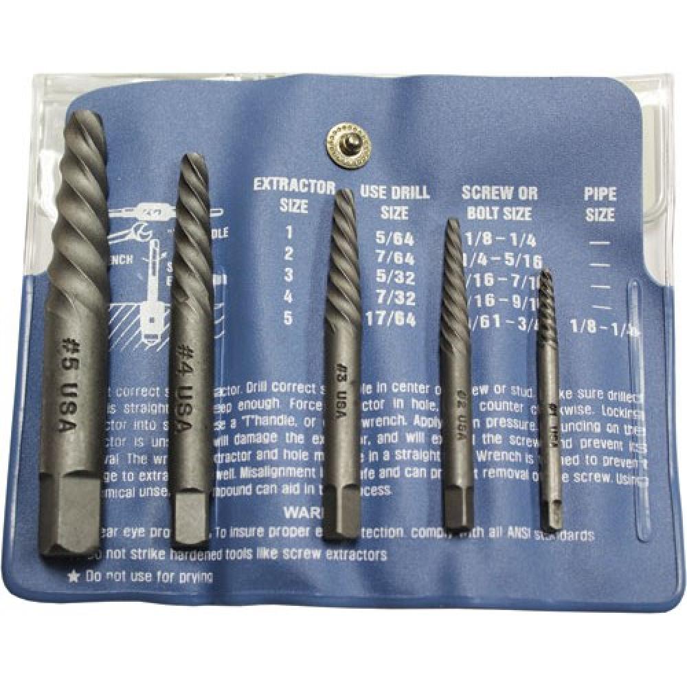 5PC SPIRAL SCREW EXTRACTOR KIT 65085<span class=' ItemWarning' style='display:block;'>Item is usually in stock, but we&#39;ll be in touch if there&#39;s a problem<br /></span>