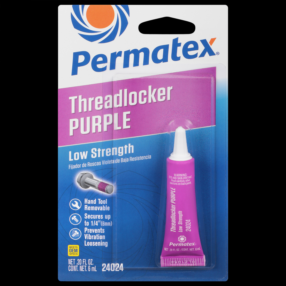 Permatex® Purple Low Strength 222 Threadlocker, 6mL Tube<span class=' ItemWarning' style='display:block;'>Item is usually in stock, but we&#39;ll be in touch if there&#39;s a problem<br /></span>