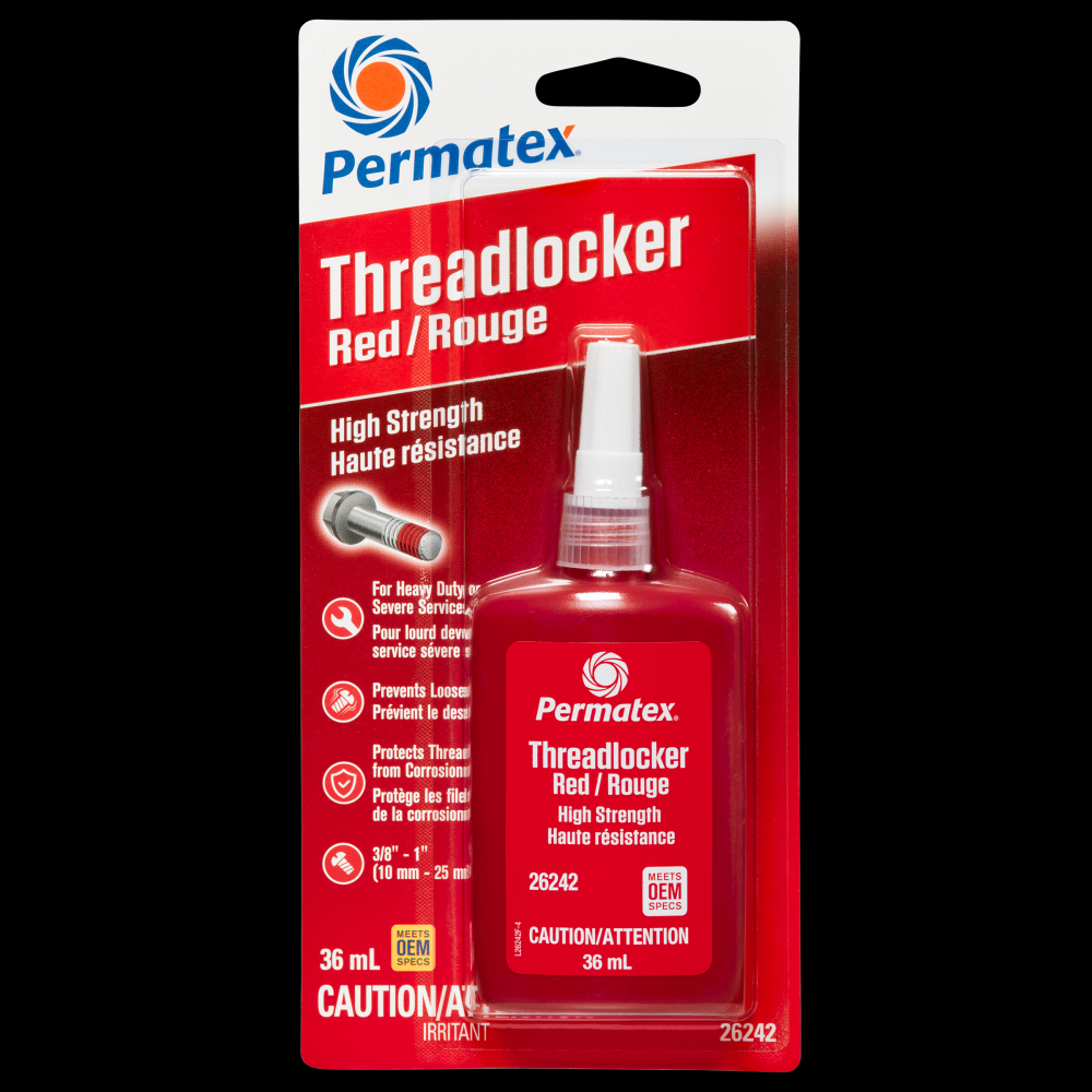 Permatex® Red High Strength 262 Threadlocker, 36mL Bottle<span class=' ItemWarning' style='display:block;'>Item is usually in stock, but we&#39;ll be in touch if there&#39;s a problem<br /></span>