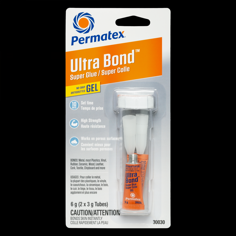 Permatex® Ultra Bond® Super Glue Gel, 2g Tube<span class=' ItemWarning' style='display:block;'>Item is usually in stock, but we&#39;ll be in touch if there&#39;s a problem<br /></span>