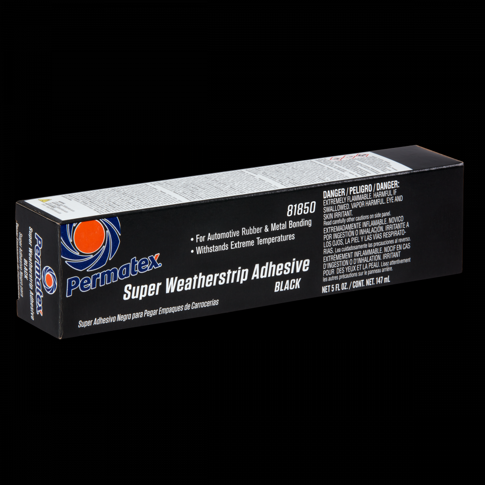 Permatex® Super Weatherstrip Adhesive - Black, 147mL Boxed Tube<span class=' ItemWarning' style='display:block;'>Item is usually in stock, but we&#39;ll be in touch if there&#39;s a problem<br /></span>