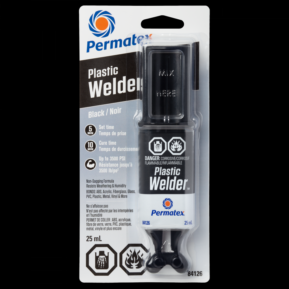 Permatex® Plastic Welder™ Black Adhesive, 25mL Syringe<span class=' ItemWarning' style='display:block;'>Item is usually in stock, but we&#39;ll be in touch if there&#39;s a problem<br /></span>