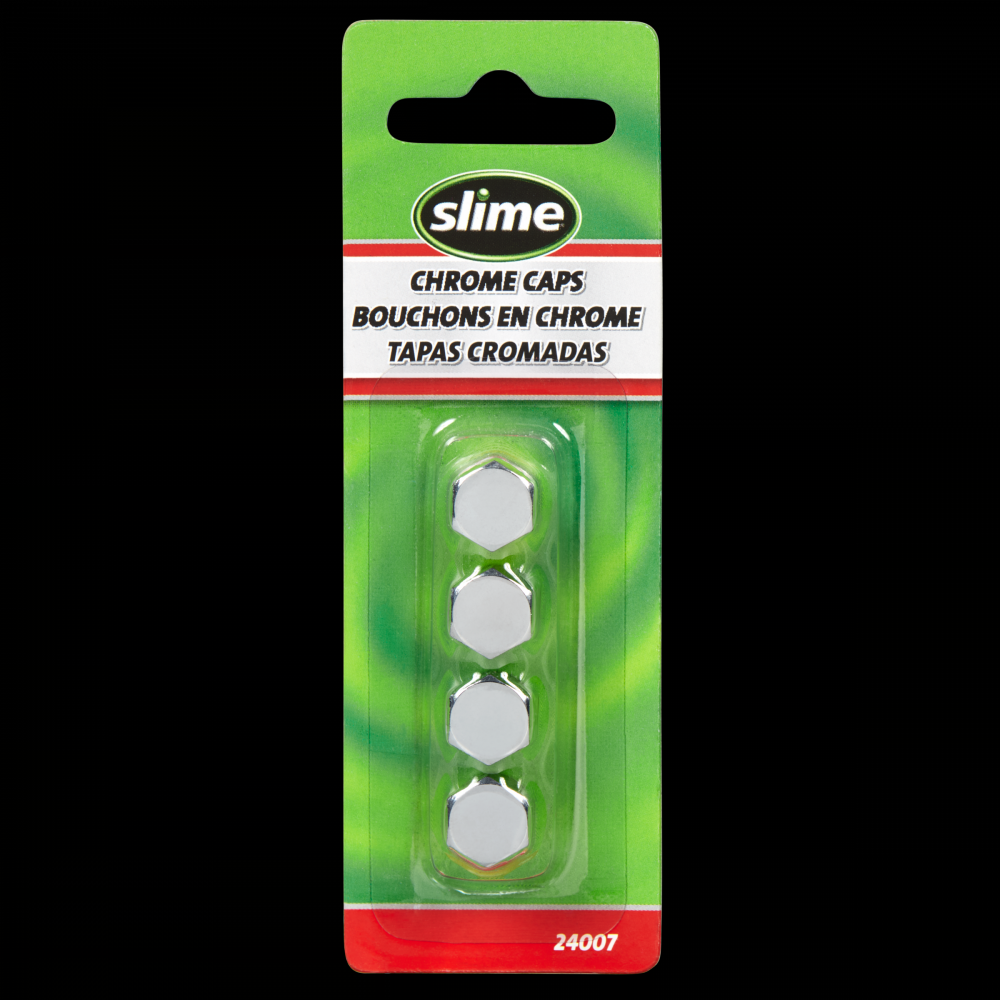 Slime® Tire Valve Caps - Chrome<span class=' ItemWarning' style='display:block;'>Item is usually in stock, but we&#39;ll be in touch if there&#39;s a problem<br /></span>