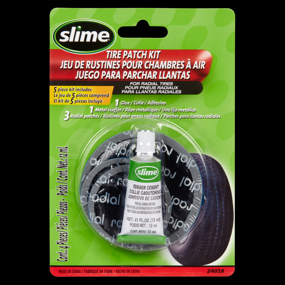 Slime® Tire Patch Kit with Glue Kit<span class=' ItemWarning' style='display:block;'>Item is usually in stock, but we&#39;ll be in touch if there&#39;s a problem<br /></span>