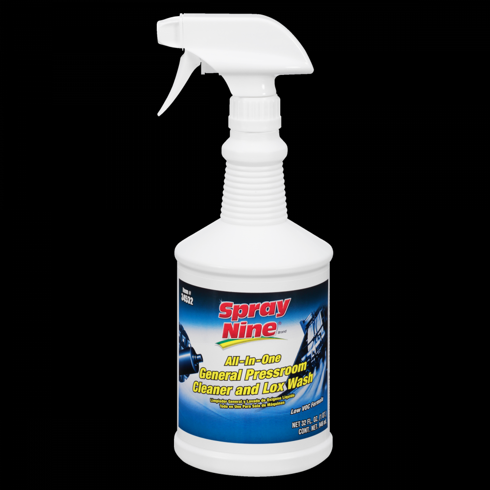 Spray Nine® General Pressroom Cleaner, 946mL Bottle<span class=' ItemWarning' style='display:block;'>Item is usually in stock, but we&#39;ll be in touch if there&#39;s a problem<br /></span>