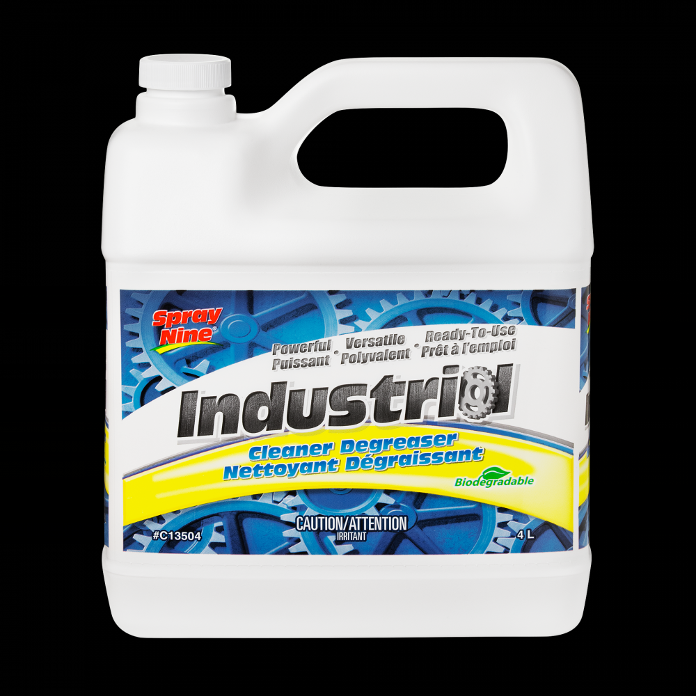 Spray Nine® Industrial Cleaner/Degreaser, 4L Jug<span class=' ItemWarning' style='display:block;'>Item is usually in stock, but we&#39;ll be in touch if there&#39;s a problem<br /></span>