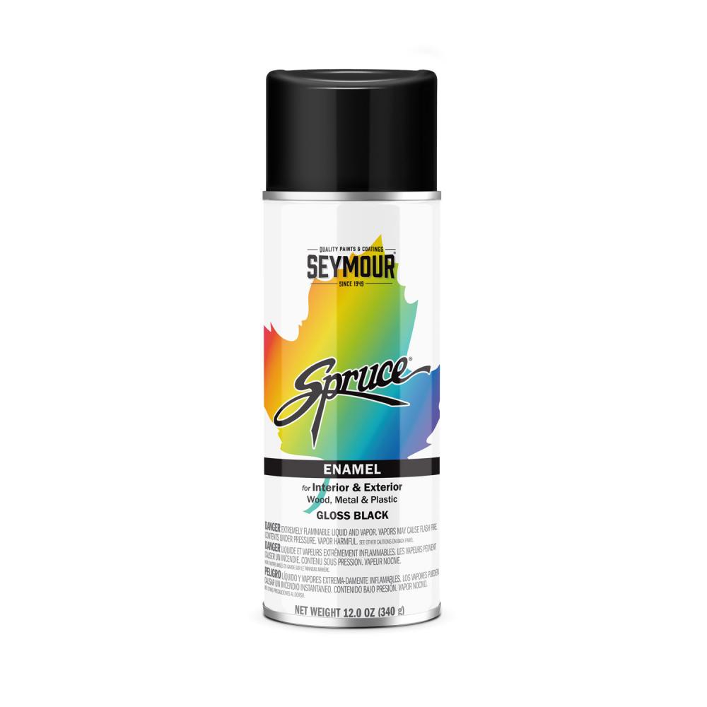 Spruce Enamel Spray Paint, Gloss Black (12 oz.)<span class=' ItemWarning' style='display:block;'>Item is usually in stock, but we&#39;ll be in touch if there&#39;s a problem<br /></span>