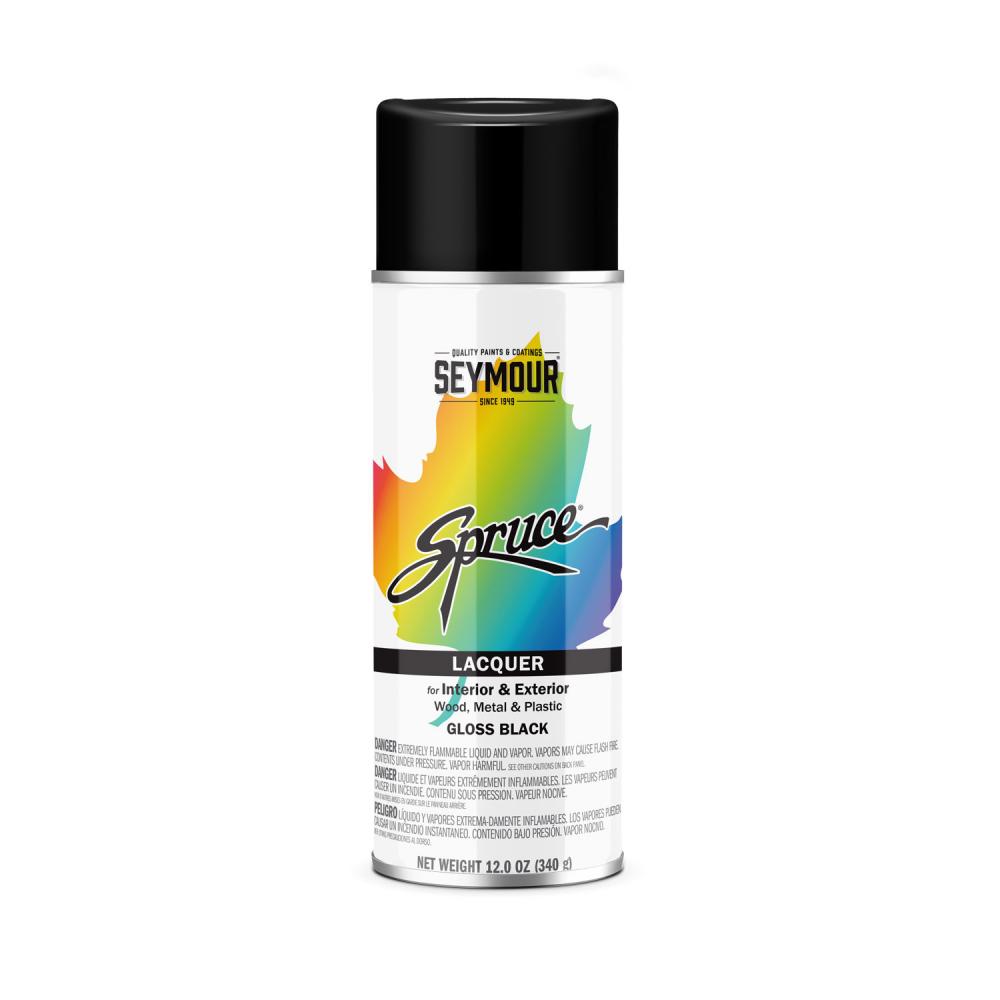 Spruce Lacquer Spray Paint, Gloss Black (12 oz.)<span class=' ItemWarning' style='display:block;'>Item is usually in stock, but we&#39;ll be in touch if there&#39;s a problem<br /></span>