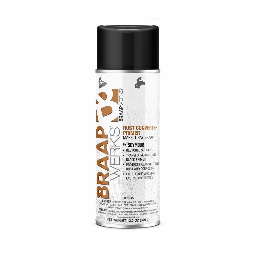 BW16-45 Seymour Braap Werks Rust Converter Primer (12 oz.)<span class=' ItemWarning' style='display:block;'>Item is usually in stock, but we&#39;ll be in touch if there&#39;s a problem<br /></span>