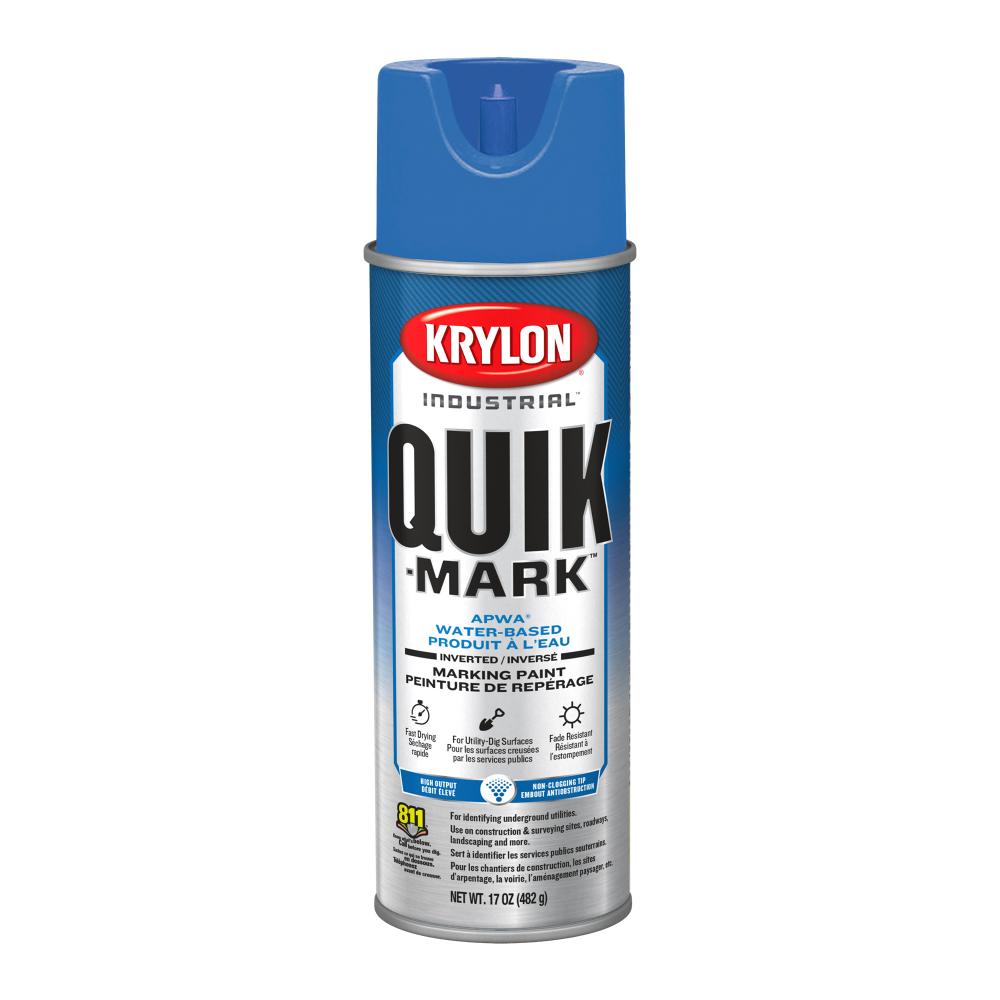 Krylon Industrial Quik-Mark Water-Based Inverted Marking Paint, Blue, 17 oz.<span class=' ItemWarning' style='display:block;'>Item is usually in stock, but we&#39;ll be in touch if there&#39;s a problem<br /></span>