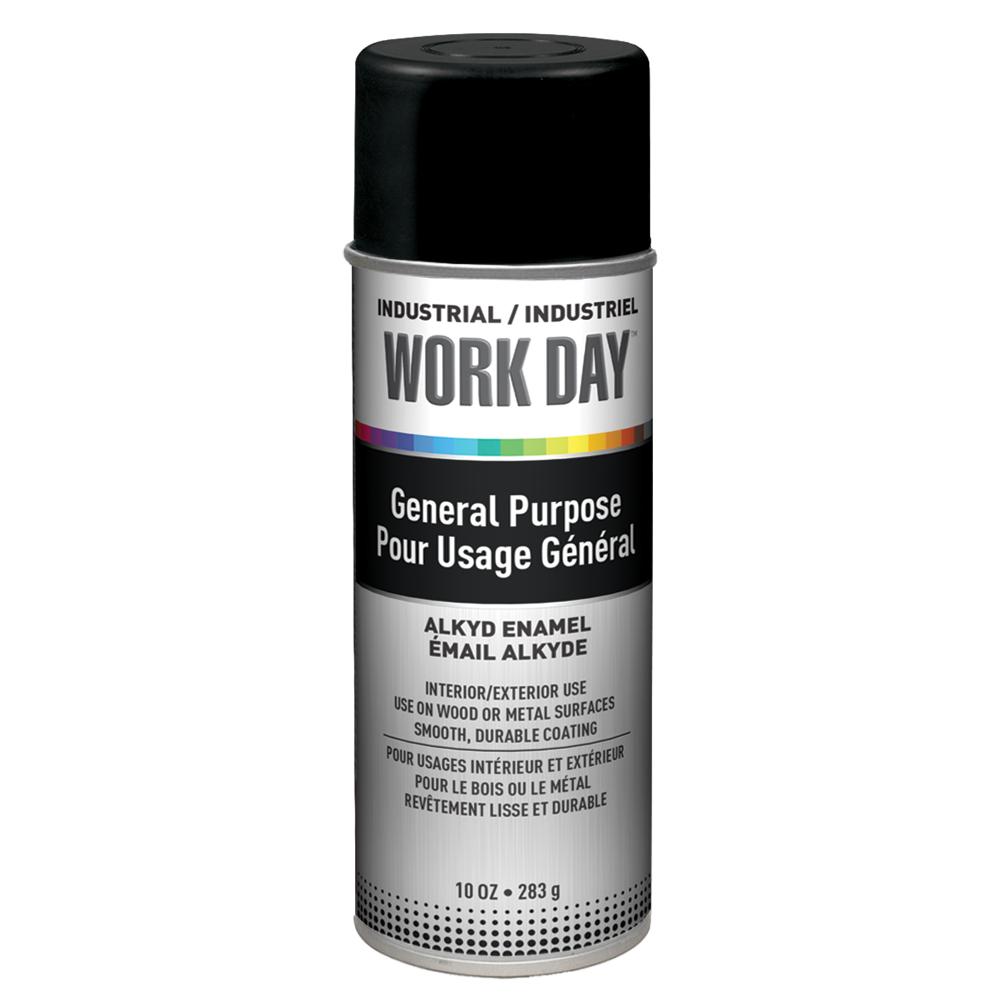 Krylon Industrial Work Day, Flat, Black, 10 oz.<span class=' ItemWarning' style='display:block;'>Item is usually in stock, but we&#39;ll be in touch if there&#39;s a problem<br /></span>