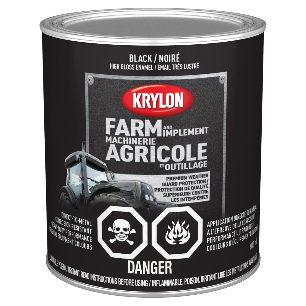 Krylon® Farm & Implement Paint Brush On, Gloss, Black, 946 mL<span class=' ItemWarning' style='display:block;'>Item is usually in stock, but we&#39;ll be in touch if there&#39;s a problem<br /></span>