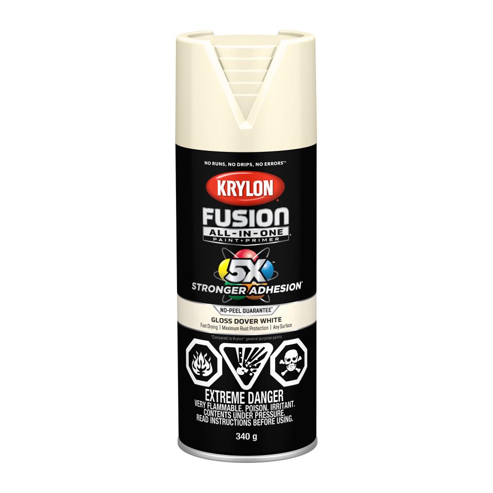 Krylon® Fusion All-In-One™ Gloss, Dover White, 340 g<span class=' ItemWarning' style='display:block;'>Item is usually in stock, but we&#39;ll be in touch if there&#39;s a problem<br /></span>