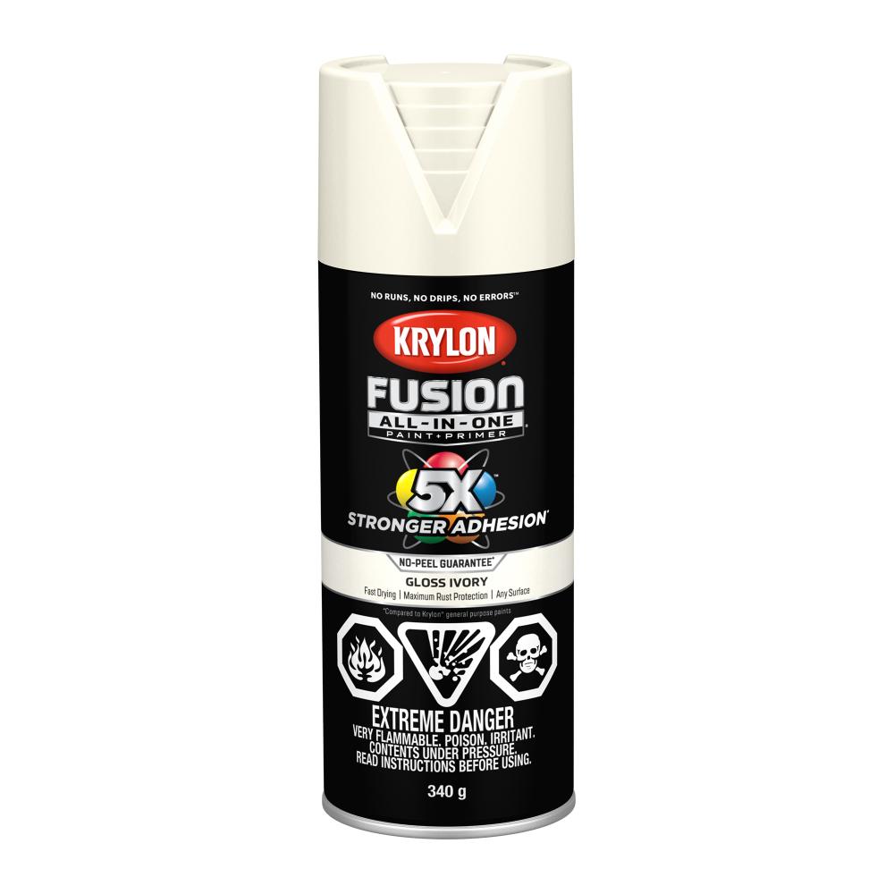 Krylon® Fusion All-In-One™ Gloss, Ivory, 340 g<span class=' ItemWarning' style='display:block;'>Item is usually in stock, but we&#39;ll be in touch if there&#39;s a problem<br /></span>