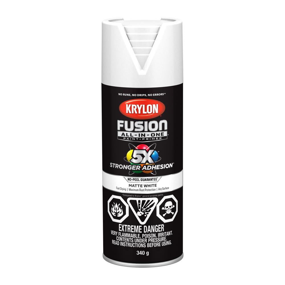 Krylon® Fusion All-In-One™ Matte, White, 340 g<span class=' ItemWarning' style='display:block;'>Item is usually in stock, but we&#39;ll be in touch if there&#39;s a problem<br /></span>