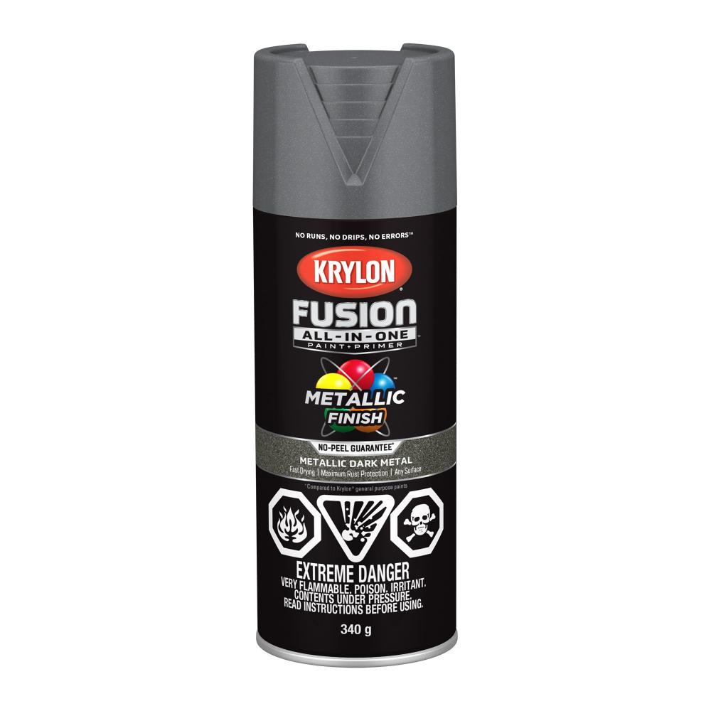 Krylon® Fusion All-In-One™ Metallic, Dark Metal, 340 g<span class=' ItemWarning' style='display:block;'>Item is usually in stock, but we&#39;ll be in touch if there&#39;s a problem<br /></span>