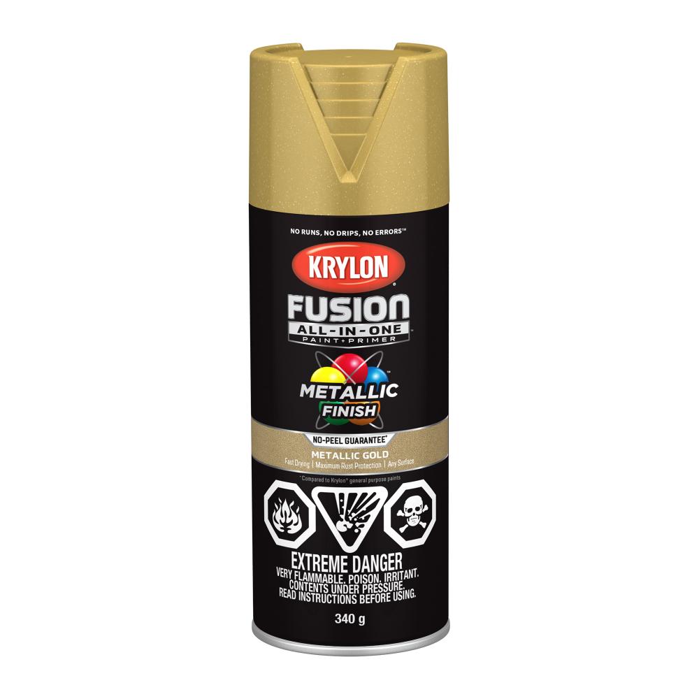 Krylon® Fusion All-In-One™ Metallic, Gold, 340 g<span class=' ItemWarning' style='display:block;'>Item is usually in stock, but we&#39;ll be in touch if there&#39;s a problem<br /></span>