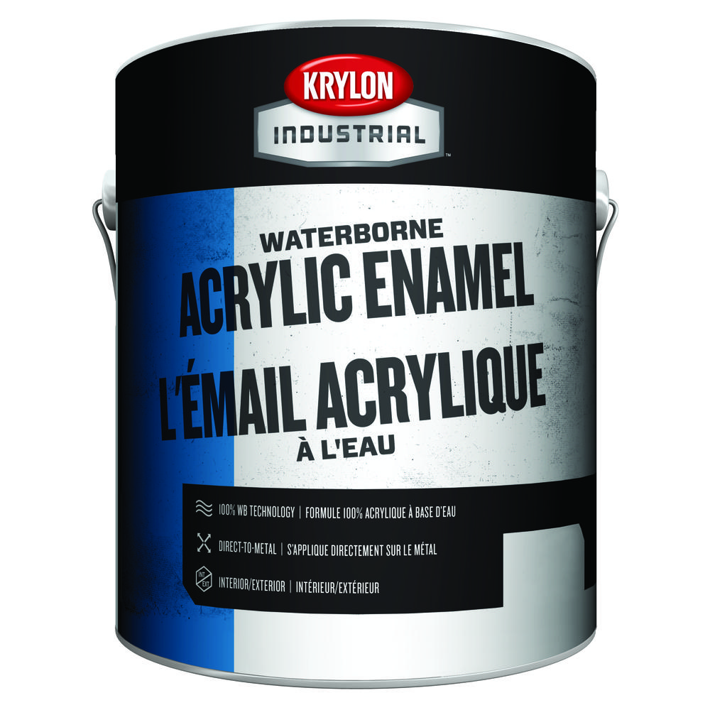 Krylon Industrial Waterborne Acrylic Enamel, Gloss, White Base, 1 Gallon<span class=' ItemWarning' style='display:block;'>Item is usually in stock, but we&#39;ll be in touch if there&#39;s a problem<br /></span>