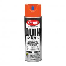 Krylon AT3701007 - Krylon Industrial Quik-Mark Solvent-Based Inverted Marking Paint, Fluorescent Red/Orange, 17 oz.