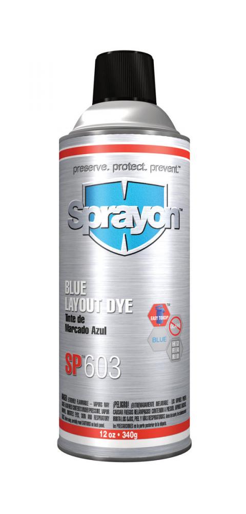 Sprayon SP603 Blue Layout Dye, 12 oz.<span class=' ItemWarning' style='display:block;'>Item is usually in stock, but we&#39;ll be in touch if there&#39;s a problem<br /></span>