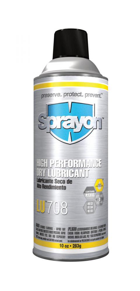 Sprayon LU708 High Performance Dry Lubricant, 10 oz.<span class=' ItemWarning' style='display:block;'>Item is usually in stock, but we&#39;ll be in touch if there&#39;s a problem<br /></span>