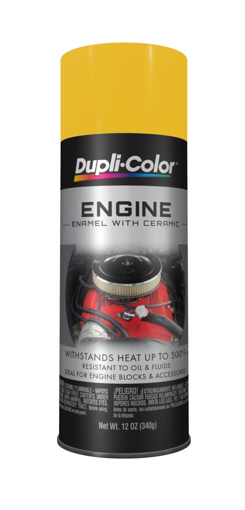 Dupli-Color Engine Enamel with Ceramic, Daytona Yellow, 12 oz.<span class=' ItemWarning' style='display:block;'>Item is usually in stock, but we&#39;ll be in touch if there&#39;s a problem<br /></span>