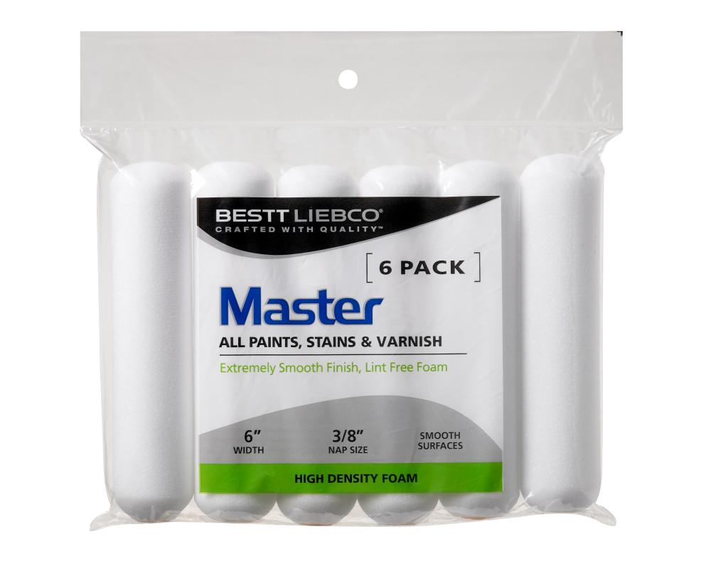 Bestt Liebco Master Foam Mini Roller Cover, 6 x 3/8 in., 6 count<span class=' ItemWarning' style='display:block;'>Item is usually in stock, but we&#39;ll be in touch if there&#39;s a problem<br /></span>