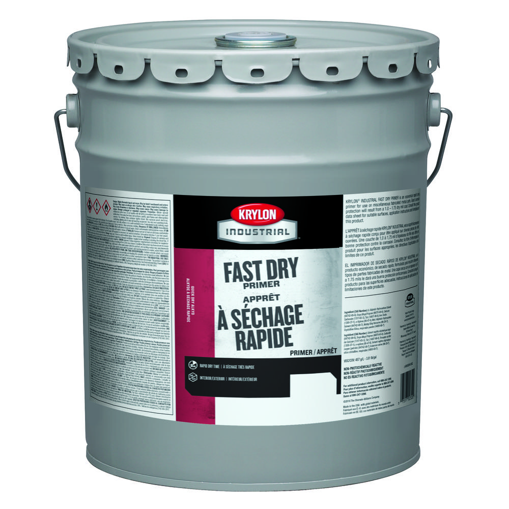 Krylon Industrial Fast Dry Primer, Gray, 5 Gallon<span class=' ItemWarning' style='display:block;'>Item is usually in stock, but we&#39;ll be in touch if there&#39;s a problem<br /></span>