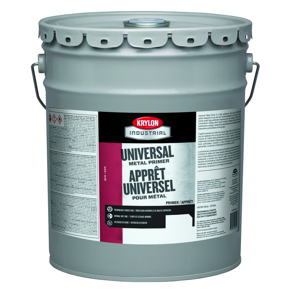 Krylon Industrial Universal Metal Primer, White, 5 Gallon<span class=' ItemWarning' style='display:block;'>Item is usually in stock, but we&#39;ll be in touch if there&#39;s a problem<br /></span>