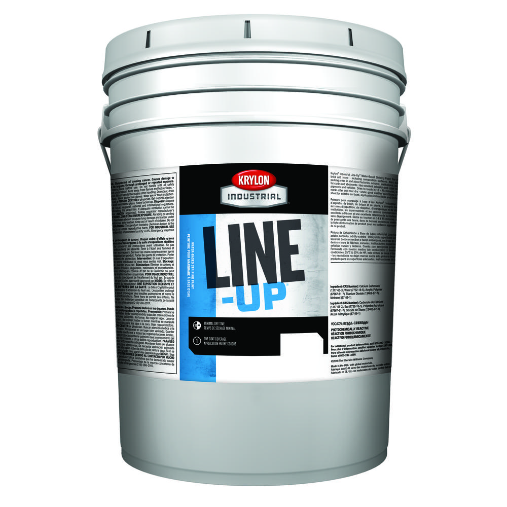 Line-Up Water-Based Pavement Striping Paint, Parking Lot White<span class=' ItemWarning' style='display:block;'>Item is usually in stock, but we&#39;ll be in touch if there&#39;s a problem<br /></span>