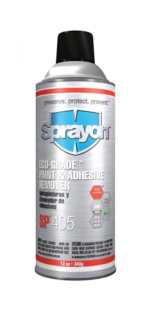 Sprayon SP405 Eco-Grade Paint & Adhesive Remover, 12 oz.<span class=' ItemWarning' style='display:block;'>Item is usually in stock, but we&#39;ll be in touch if there&#39;s a problem<br /></span>