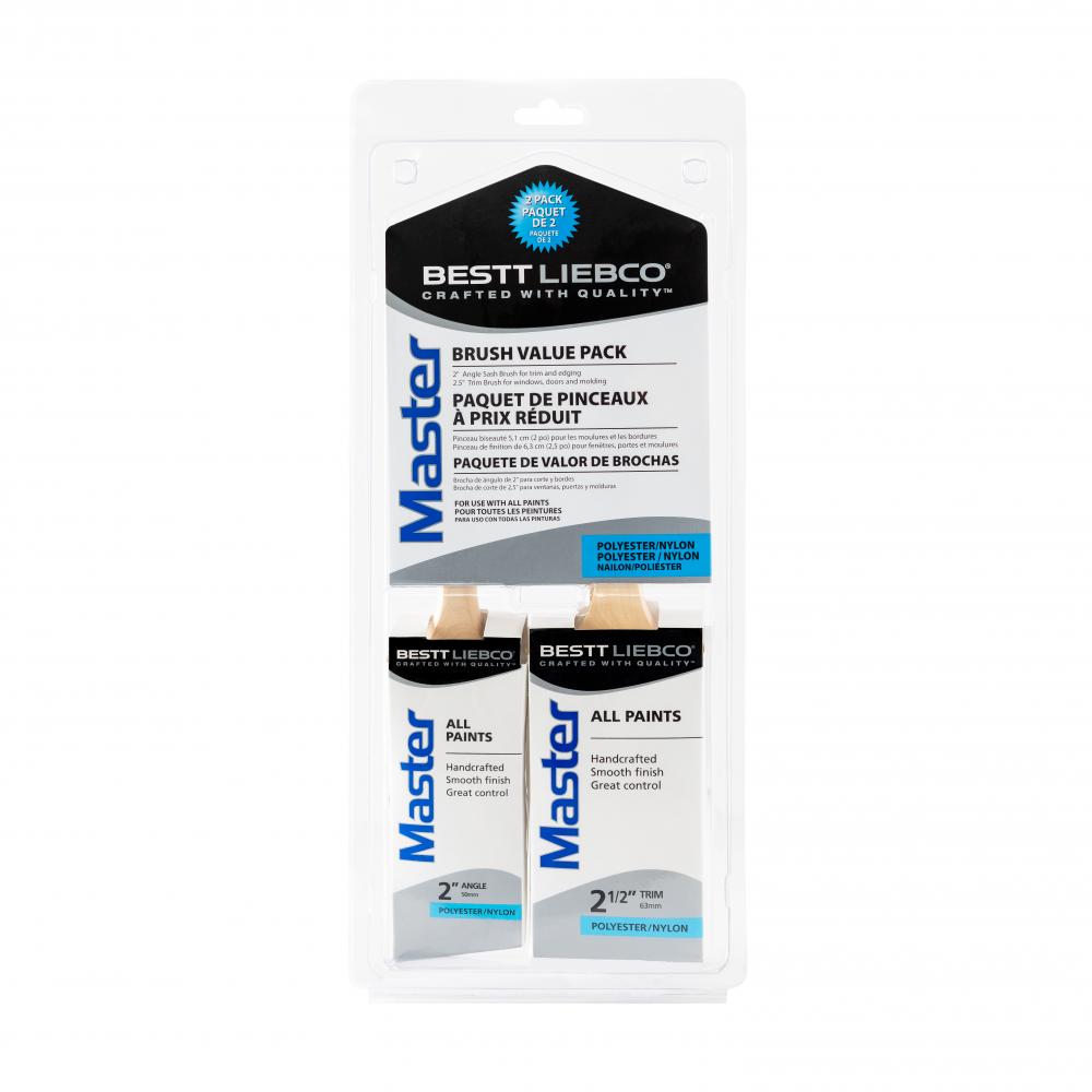 Bestt Liebco Master 2 Piece Brush Value Pack - Canada, 2 in. Angle, 2.5 in. Trim<span class=' ItemWarning' style='display:block;'>Item is usually in stock, but we&#39;ll be in touch if there&#39;s a problem<br /></span>