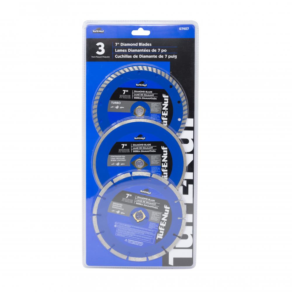 3PC 7&#34; DIAMOND BLADE SET<span class=' ItemWarning' style='display:block;'>Item is usually in stock, but we&#39;ll be in touch if there&#39;s a problem<br /></span>