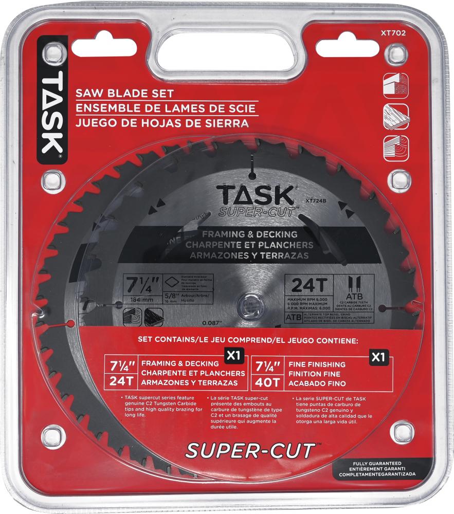 7-1/4&#34; 24T & 40T ATB SUPERCUT FRAMING, DECKING & FINE FINISHING BLADE SET<span class=' ItemWarning' style='display:block;'>Item is usually in stock, but we&#39;ll be in touch if there&#39;s a problem<br /></span>