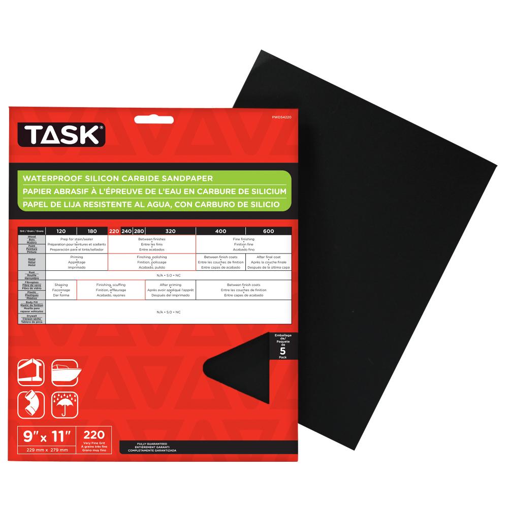 9&#34; x 11&#34; 220 Grit Very Fine Waterproof Silicon Carbide - 5/pack<span class=' ItemWarning' style='display:block;'>Item is usually in stock, but we&#39;ll be in touch if there&#39;s a problem<br /></span>