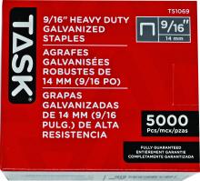 Task Tools T51069 - 9/16" (14mm) HD GALVANIZED STAPLES - 5000 PCS/COLOR BOX