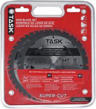 Task Tools XT702 - 7-1/4" 24T & 40T ATB SUPERCUT FRAMING, DECKING & FINE FINISHING BLADE SET