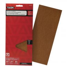 Task Tools OSO7060 - 4-1/2" x 11" 60 Grit Medium Aluminum Oxide 1/2 Clip-On Sheets - 5/pack