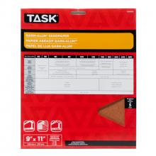 Task Tools PG14500 - 9" x 11" Assorted Grits Garn-Alum Sandpaper - 5/pack