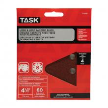 Task Tools T13001 - 4-1/2" 8 Hole 60 Grit Hook & Loop Sanding Discs - 4/pack