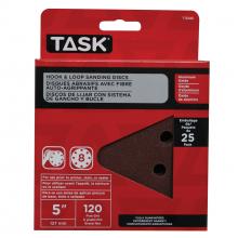 Task Tools T13061 - 5" 8 Hole 120 Grit Hook & Loop Sanding Discs - 25/pack